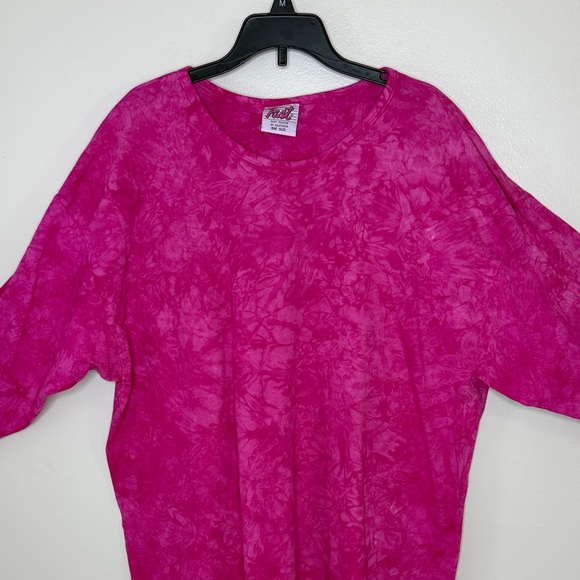 Fast Fashion 100% Cotton Vibrant Fuchsia Long Sleeve Tie Dye Top - Picture 3 of 10